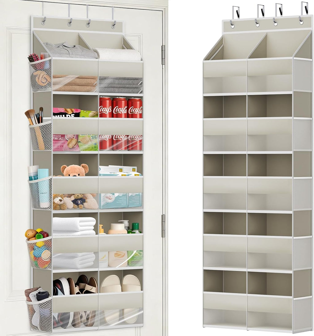 Over The Door Storage Organizer 5 Tiers Extra Large Heavy Duty Oxford Beige