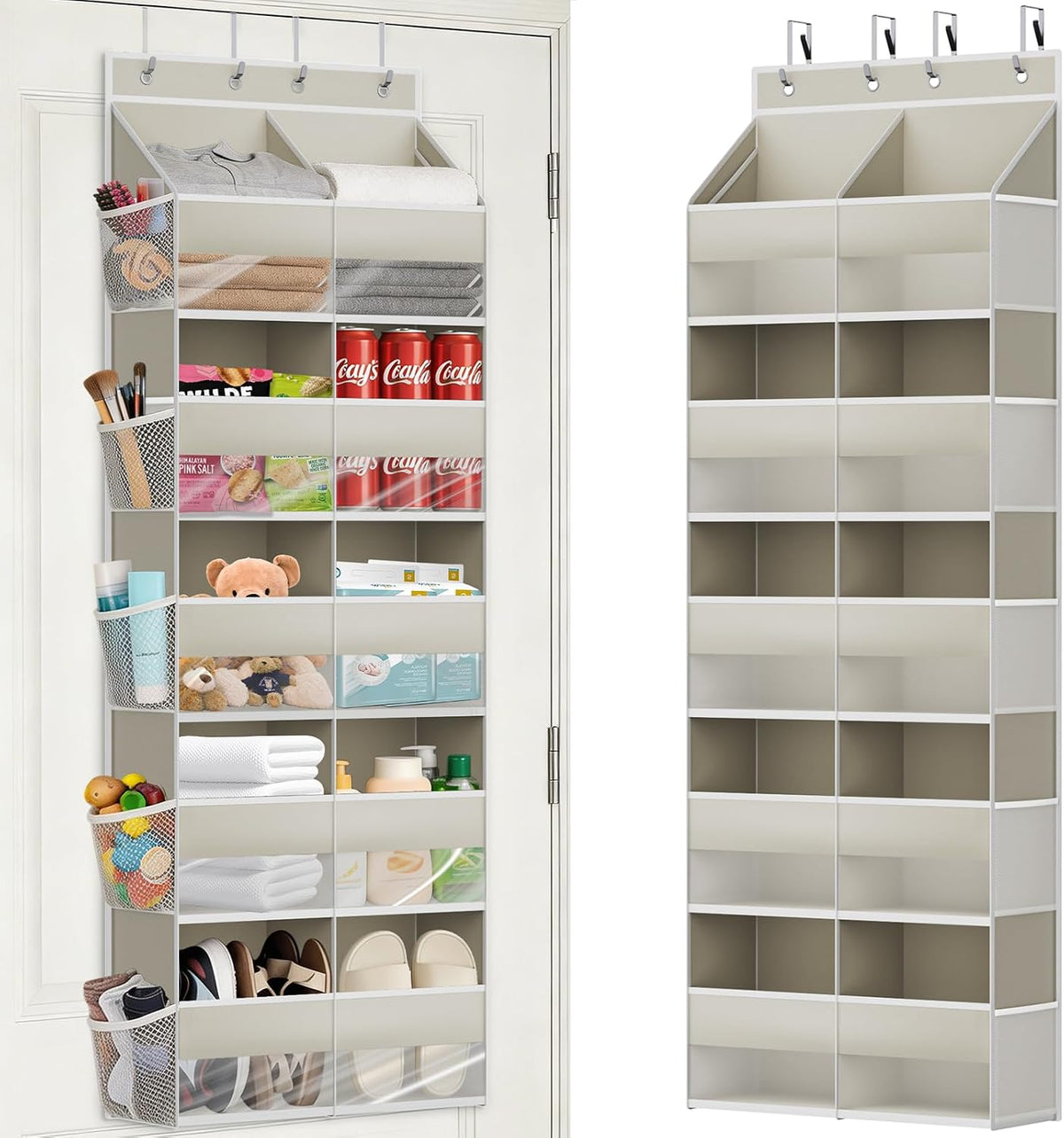 Over The Door Storage Organizer 5 Tiers Extra Large Heavy Duty Oxford Beige