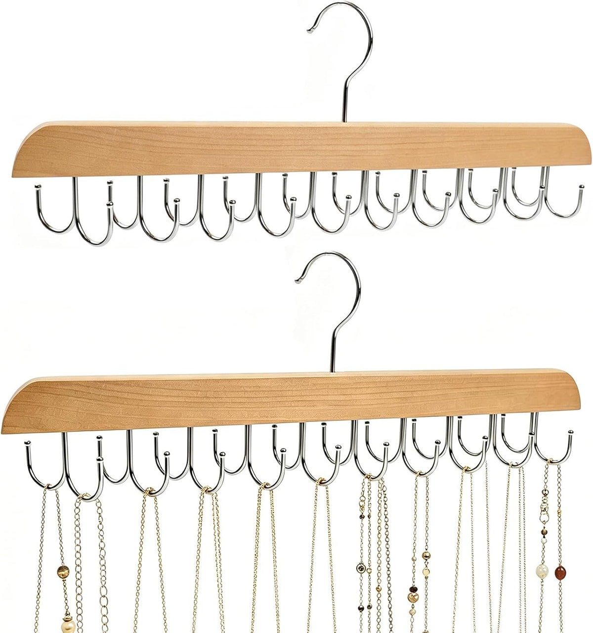 2Pcs Necklace Hanger Wall Mount Jewelry Organizer