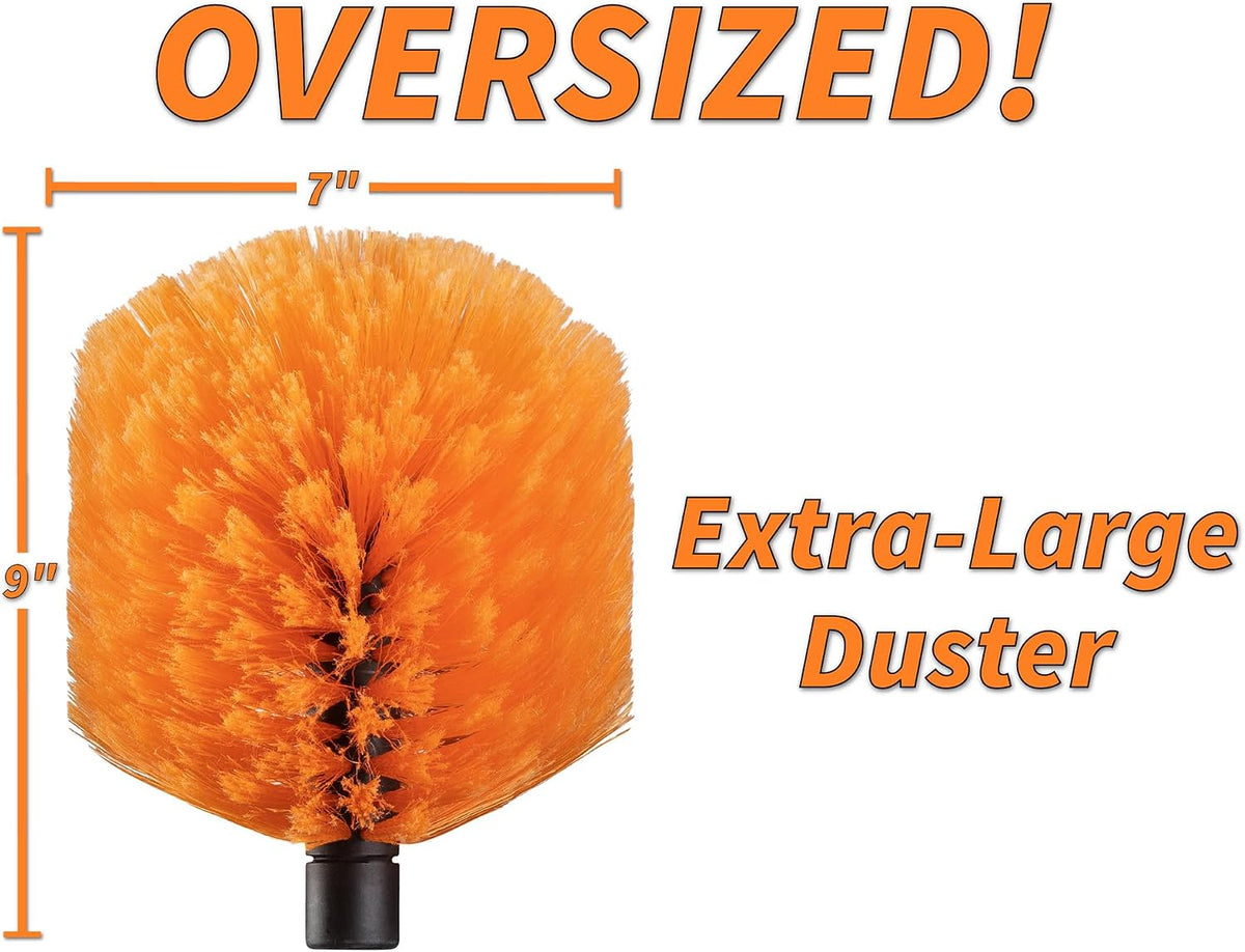 5-25 ft Cobweb Duster with Extension Pole // 30+ Foot High Reach Spider Web Cleaner Cobweb Brush for Outdoor & Indoor Web Cleaning // Lightweight & Sturdy Telescopic Pole // The Ultimate Dusting Kit