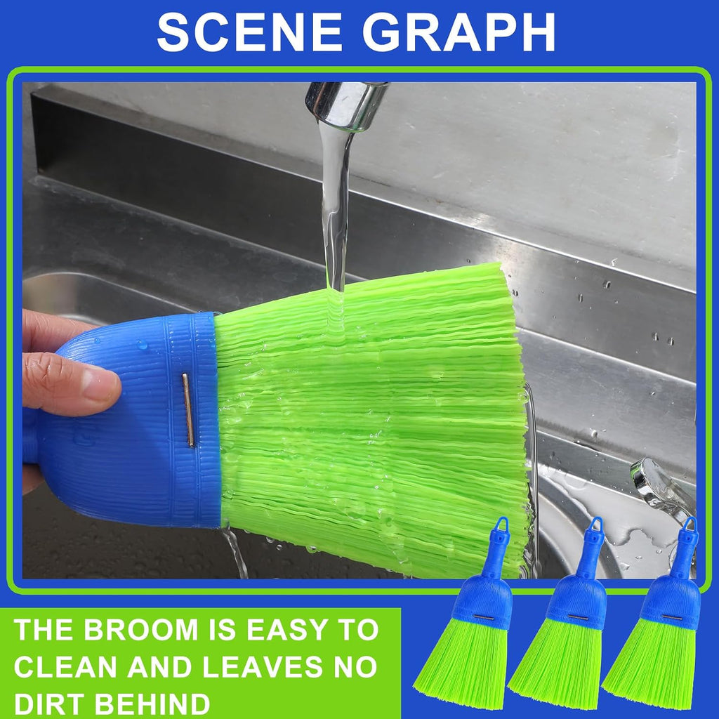 5 Pcs Whisk Broom Poly Fiber Handheld Brush Hand Broom Outdoor Broom Car Broom with Hang Hole for Cleaning Indoor Porches Floors Decks Driveways Dirt Dust