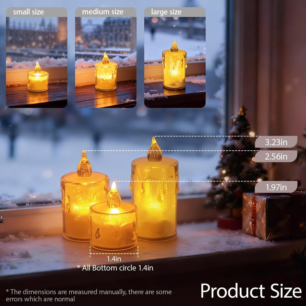 24PCS Tea Lights Candles Battery Operated, Christmas Decor Decoration, Flickering Fake Candle for Valentine Wedding Ramadan Christmas Decorations