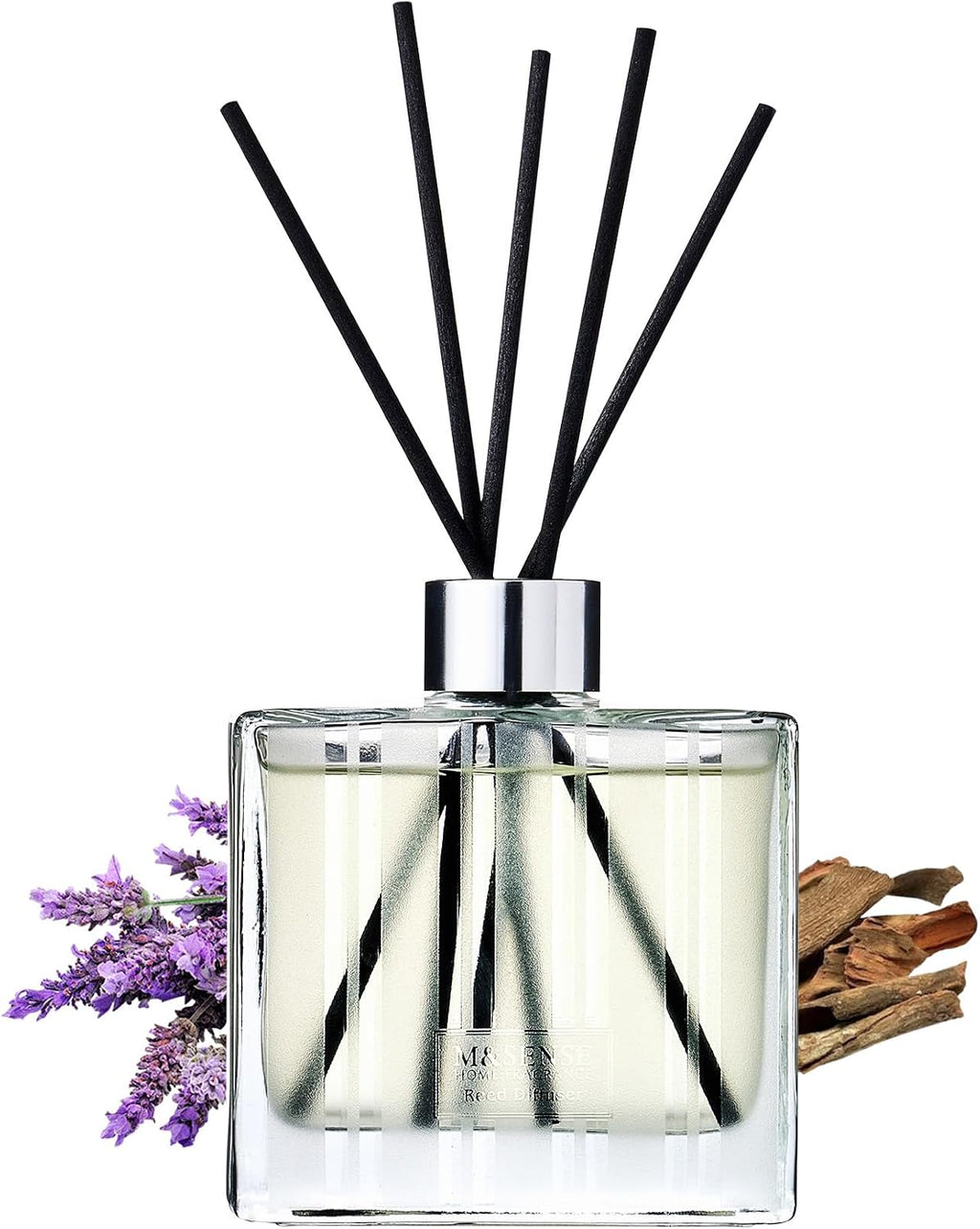 M&SENSE Reed Diffuser, Sandalwood Lavender, 7.04 oz Natural Essential Oil