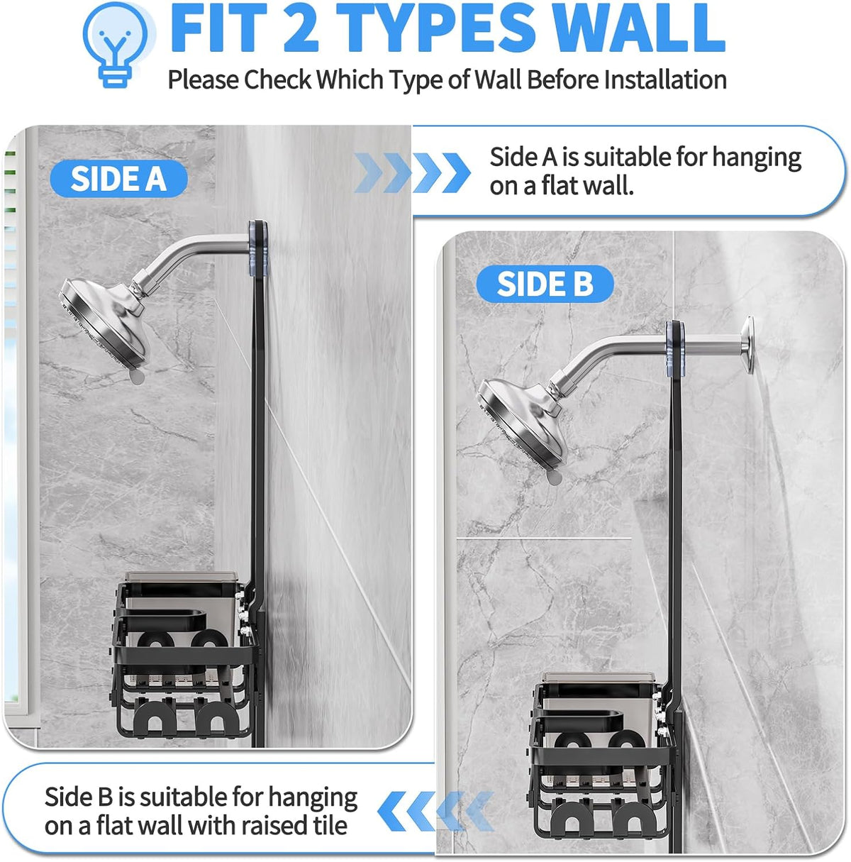 GAOKASE Aluminum Shower Caddy Hanging, Never Rust Shower Organizer