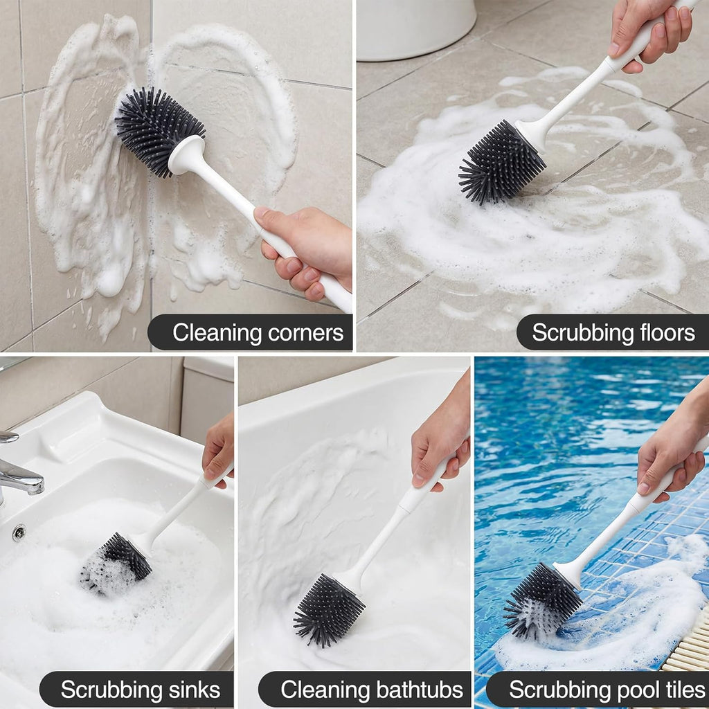 Lefree Silicone Toilet Brush and Holder Set - Bathroom Brush