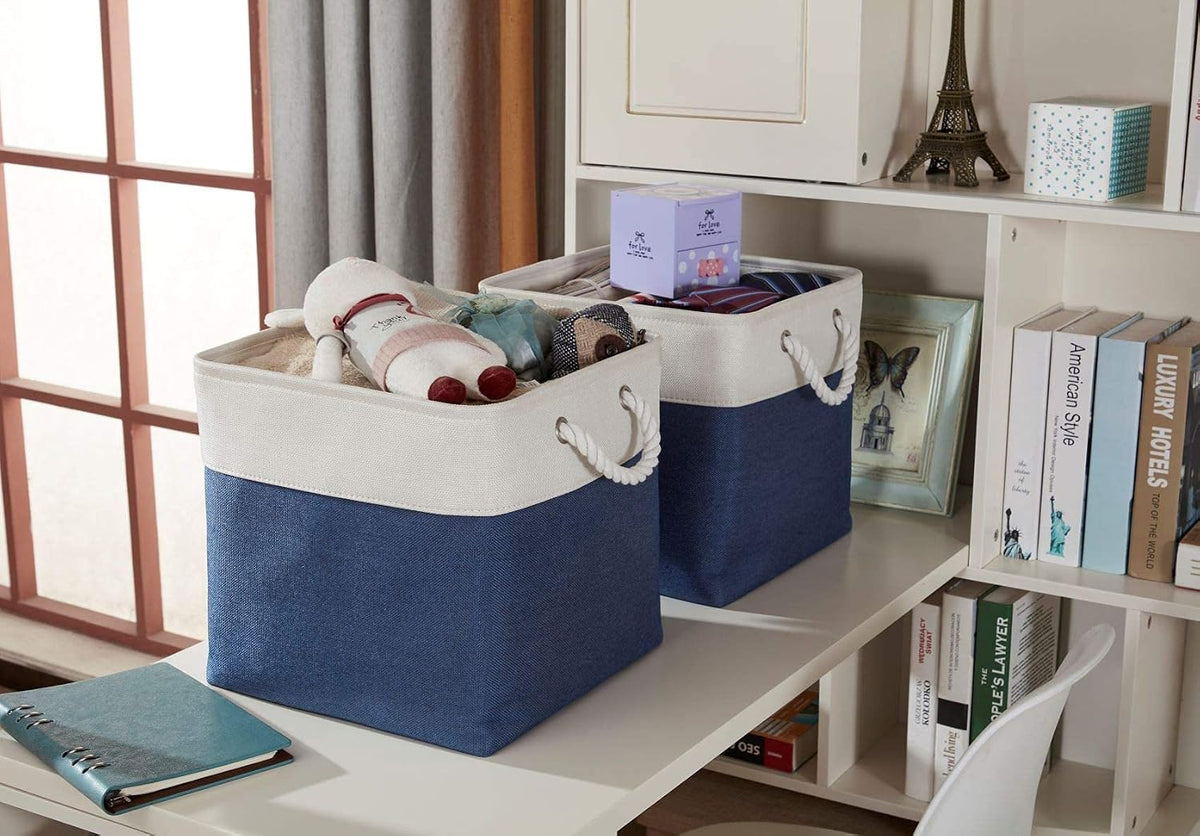 DECOMOMO Cube Storage Bin 13x13 with rope handles, Kallax Storage Cubes
