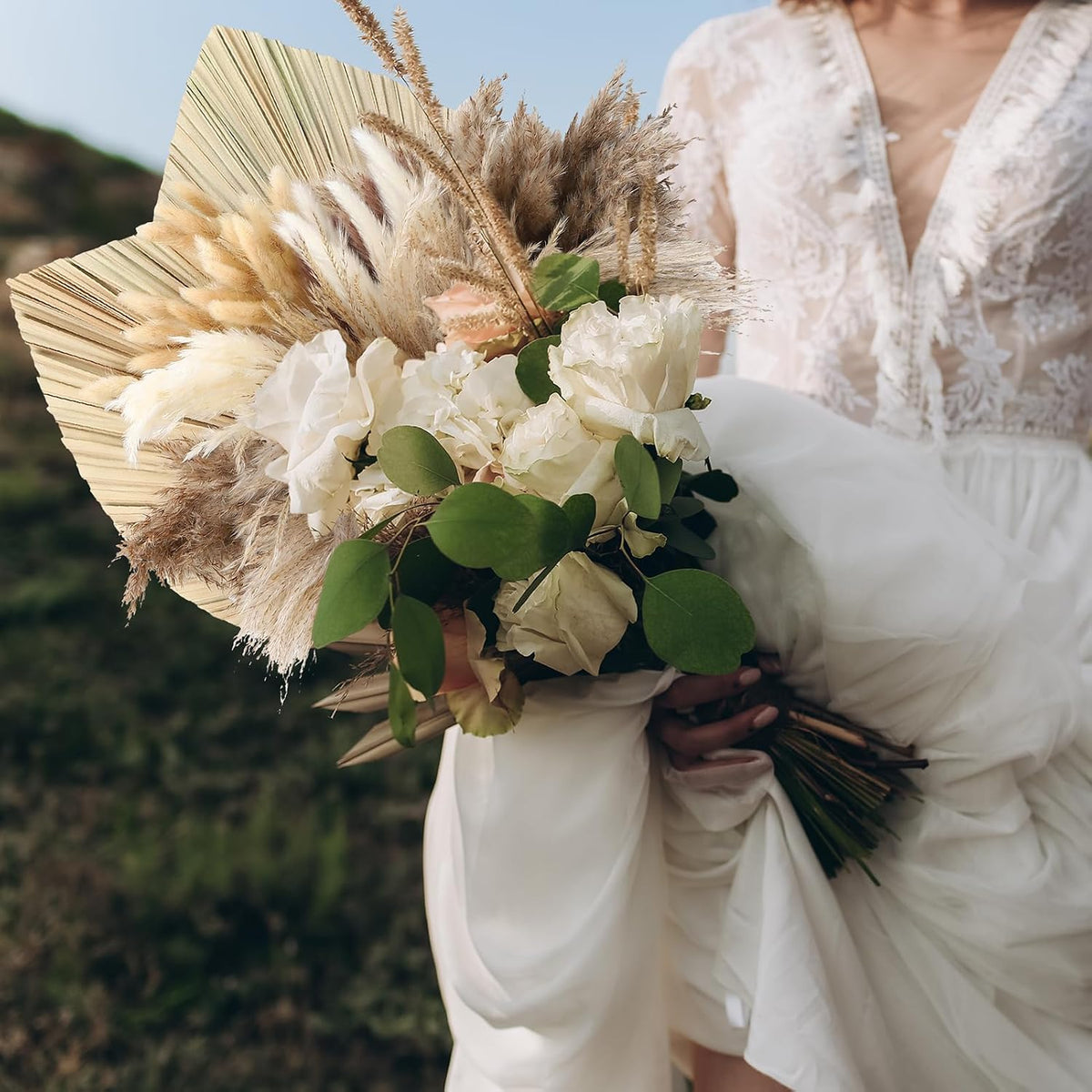 202 Pcs Boho Dried Pampas Grass Decor Bulk