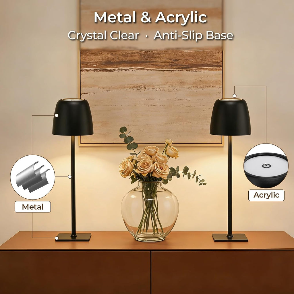 Cordless Table Lamps Rechargeable 9-12Hrs Use 5200mAh Battery