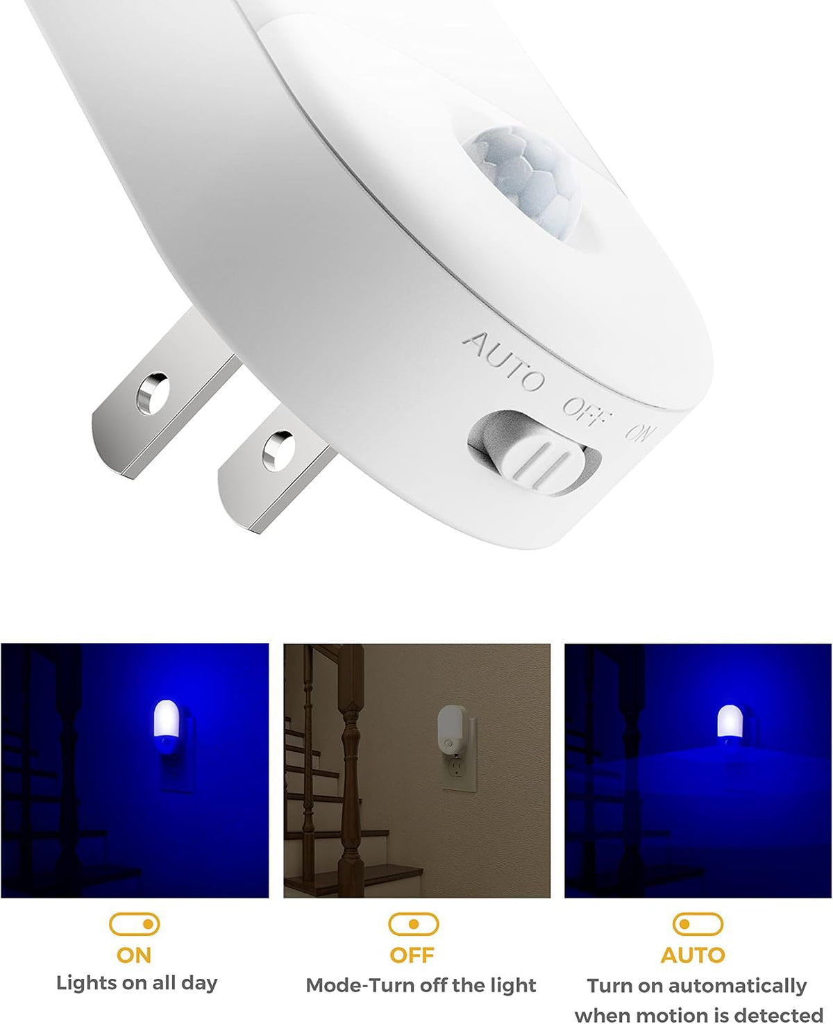 L LOHAS LED Blue Night Light Plug in, Bluey Motion Sensor Night Light,2Pack