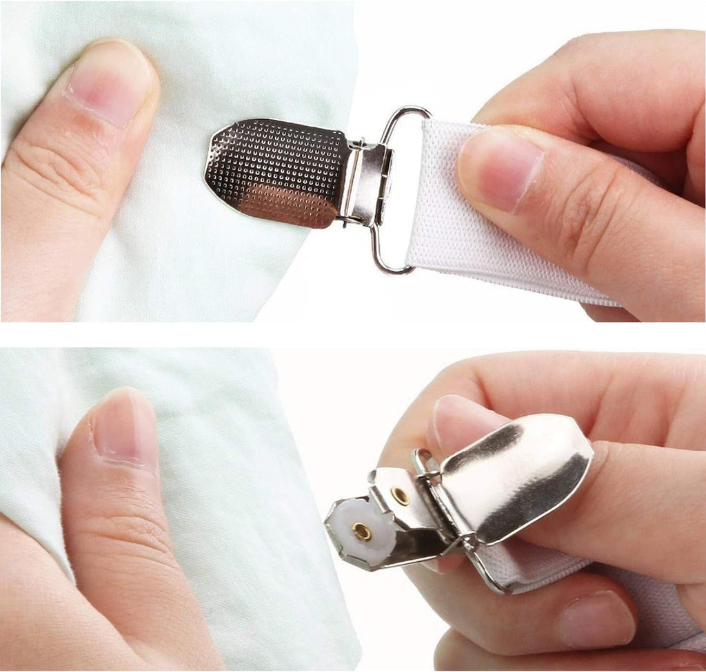 25 Pack Mens Suspender Clips Replacement 1 Inch Bed Sheet Straps Clips Clamps for Bed Sheet Holder Straps Bed Sheet Fasteners Mattress Suspenders Sheet Corner Holders Adjustable Boot Straps