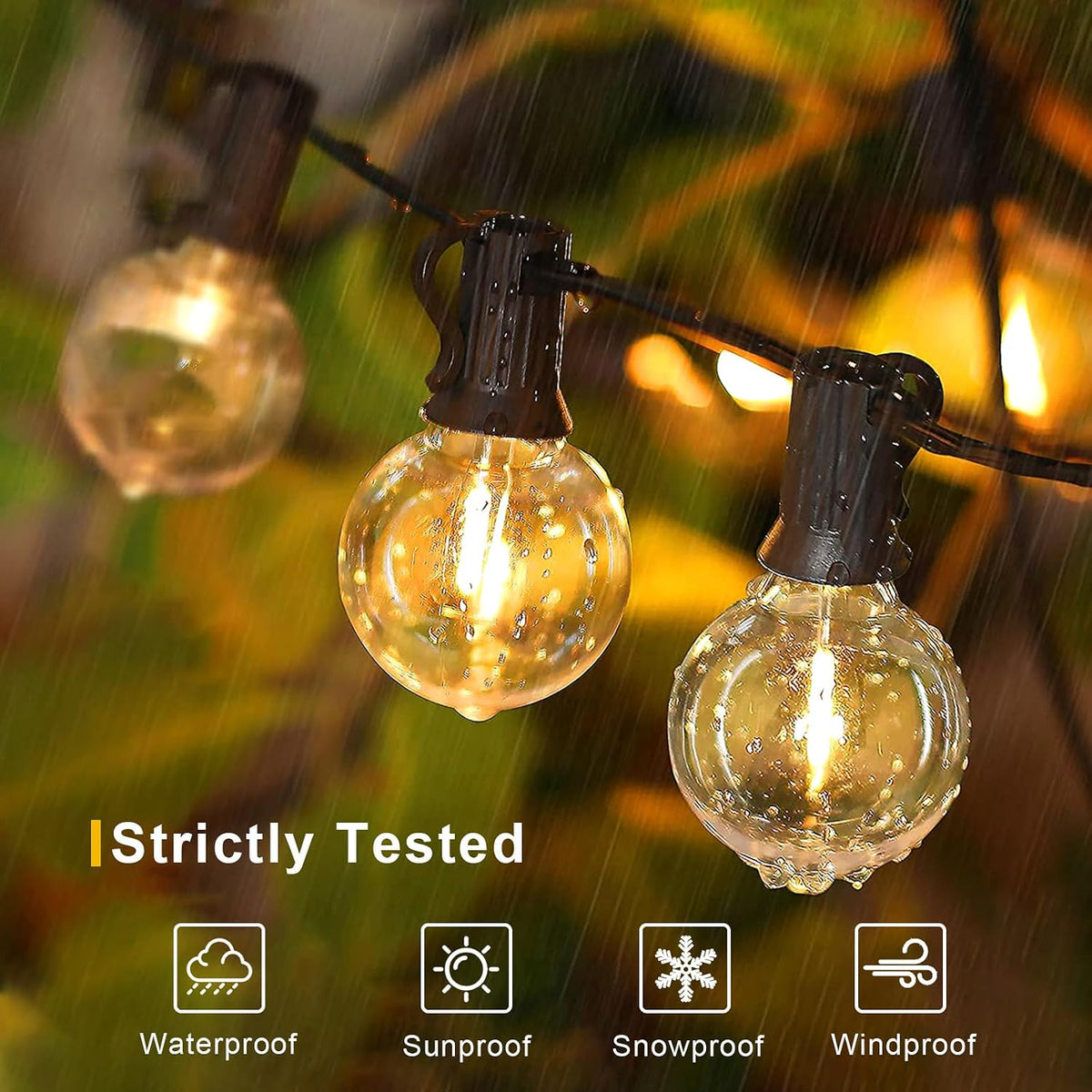 GvvooHome Outdoor String Lights, 25FT G40 LED Waterproof Patio Lights