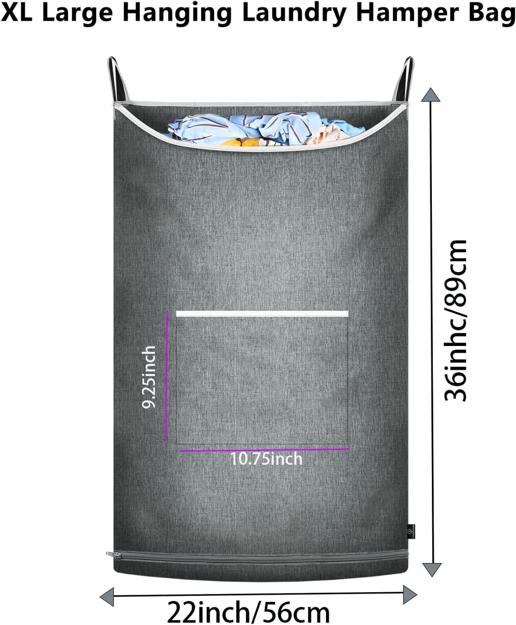 2Pcs XL Hanging Laundry Hamper,Over the Door Hamper Bag for Bathroom, Home.