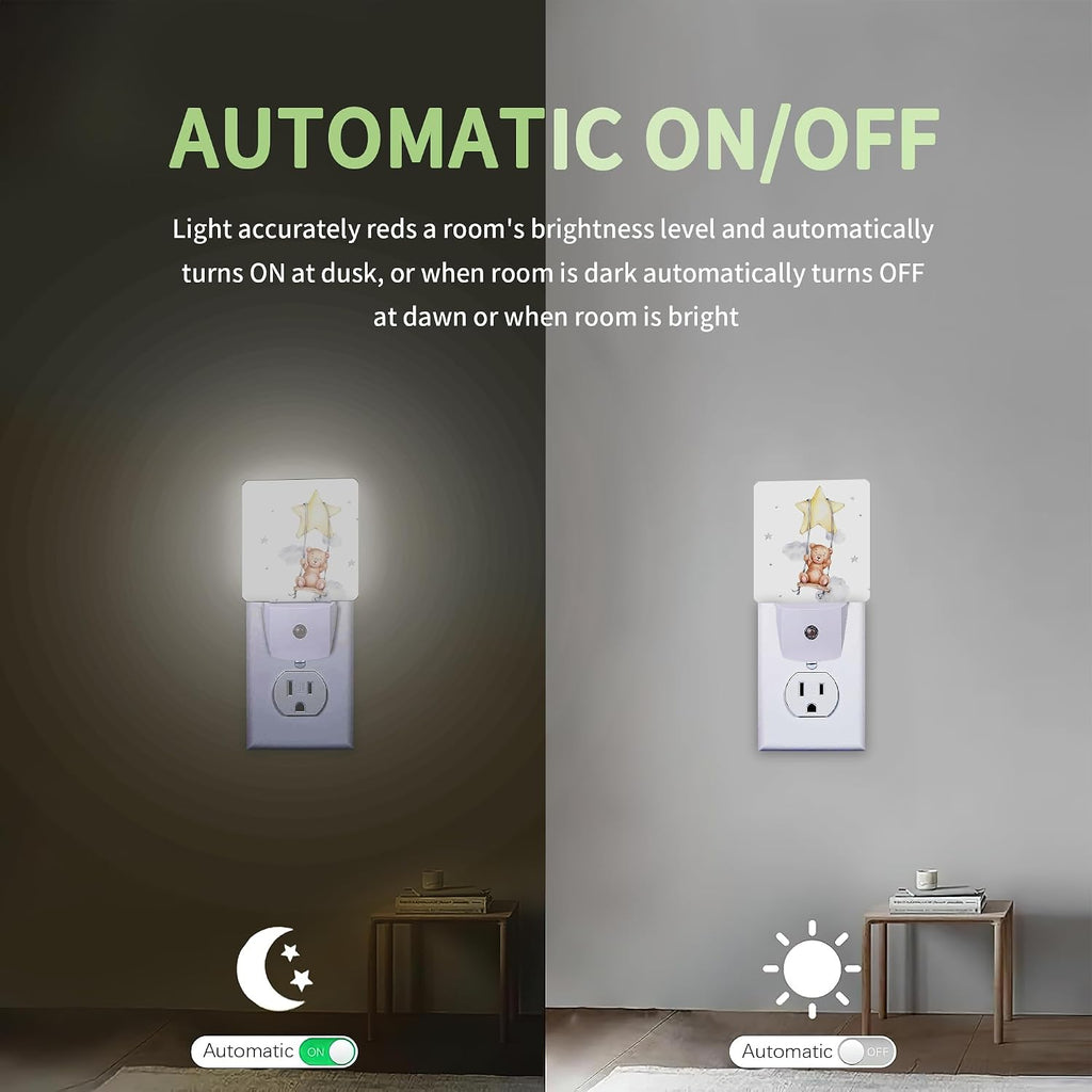 Teddy Bear Night Light, Cute Night Light Plug into Wall with Dusk to Dawn Sensor, LED Lamp Energy Saving Lights for Men Women Boys Girls,Lamp for Bedroom Bathroom Hallway