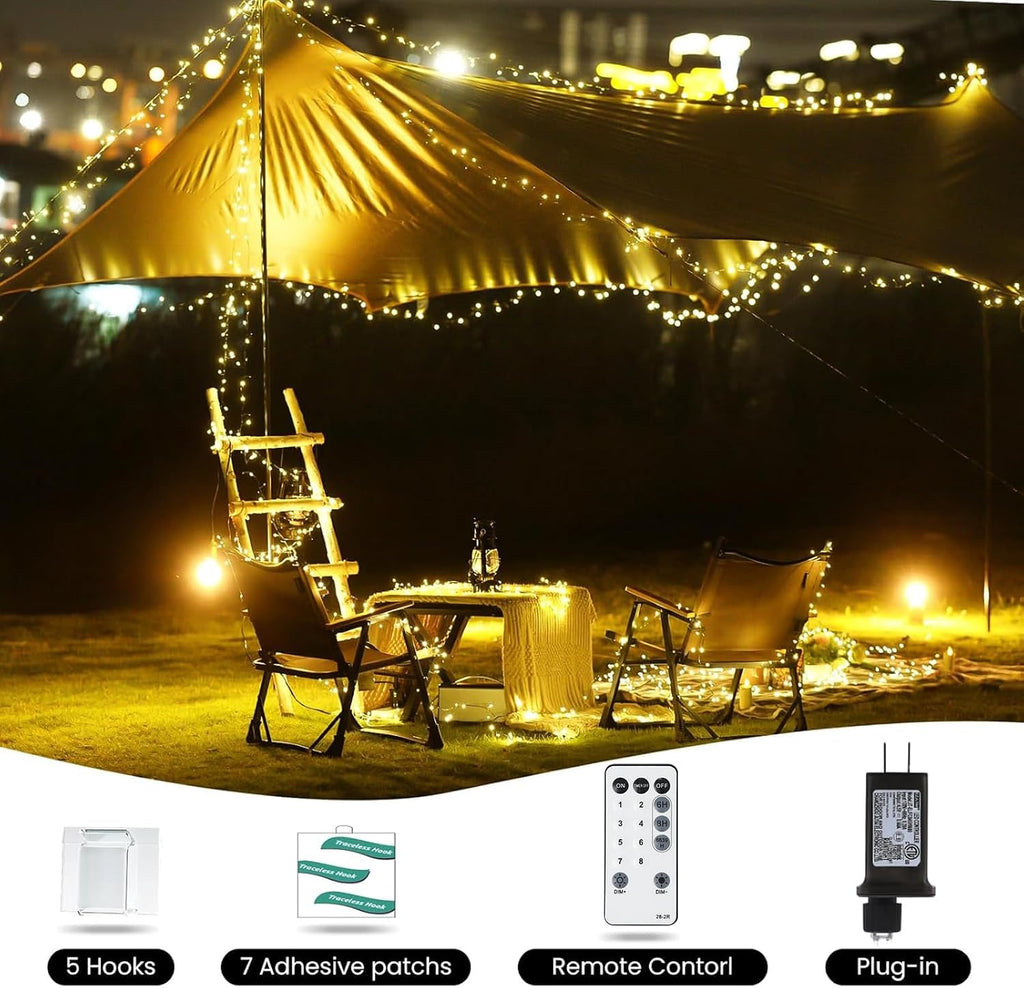 Dailyart 200 LED Fairy Lights Plug in with Remote & Timer for Christmas