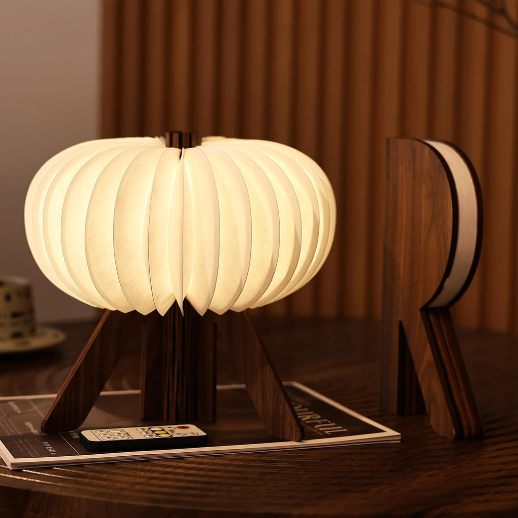 Pumpkin Table Lamp, Portable Night Light, Rechargeable Paper Lamp