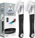 MR.SIGA Soap Dispensing Dish Brush, Kitchen Brush for Pot Pan Sink, 2 Pack