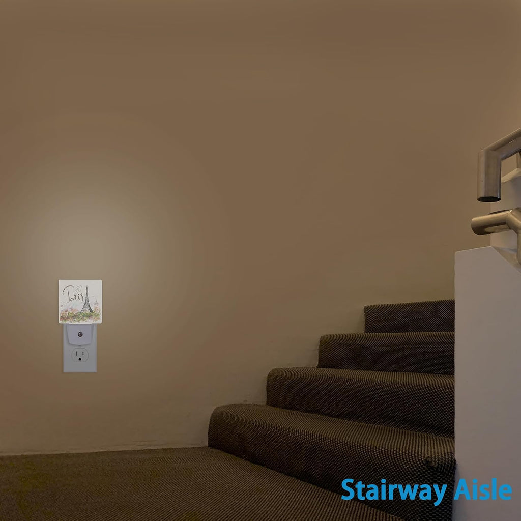 Eiffel Tower Night Light,Paris Tower Night Lights Plug into Wall Dusk to Dawn Sensor Led Lamp for Women Men,Led Lights for Stairway/Hallway/Bedroom,0.5W