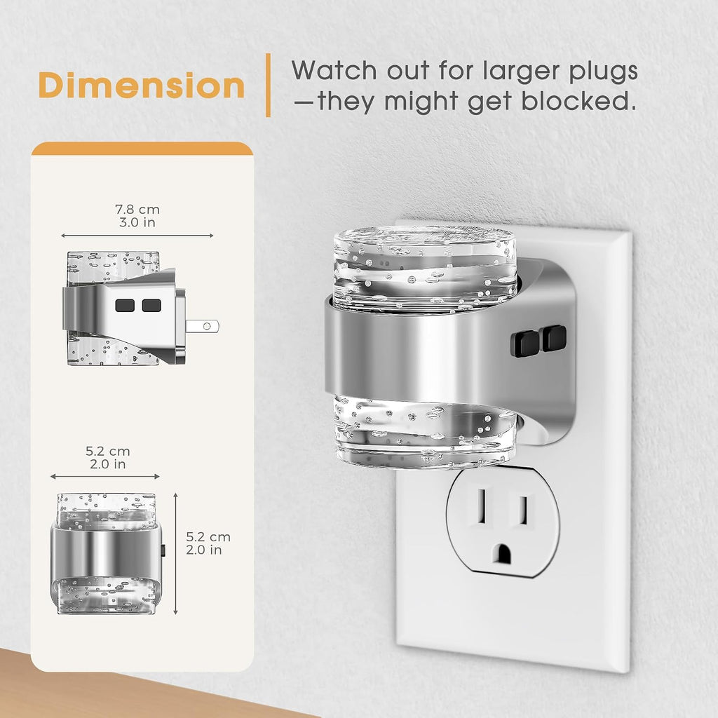 Briignite Night Lights Plug into Wall Dimmable Night Light Bubble Design