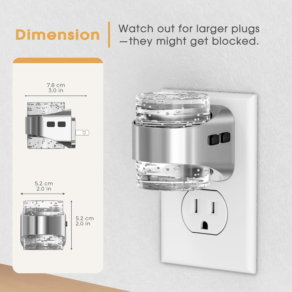 Briignite Night Light Dimmable Night Lights Plug Into Wall Bubble Design