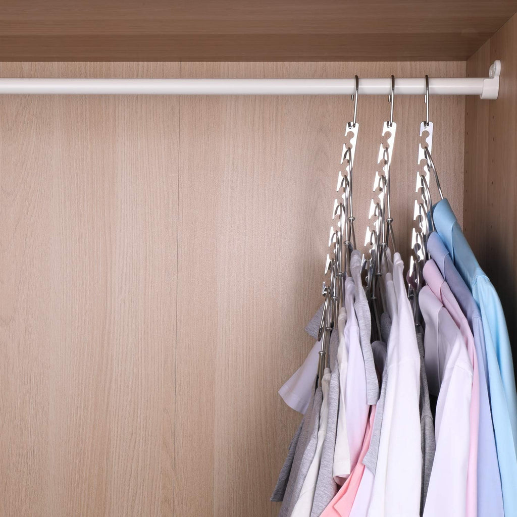 GEFTOL Space Saving Hangers Metal Hanger Magic Cascading Hanger Closet Clothes Organizer(8 Pack)