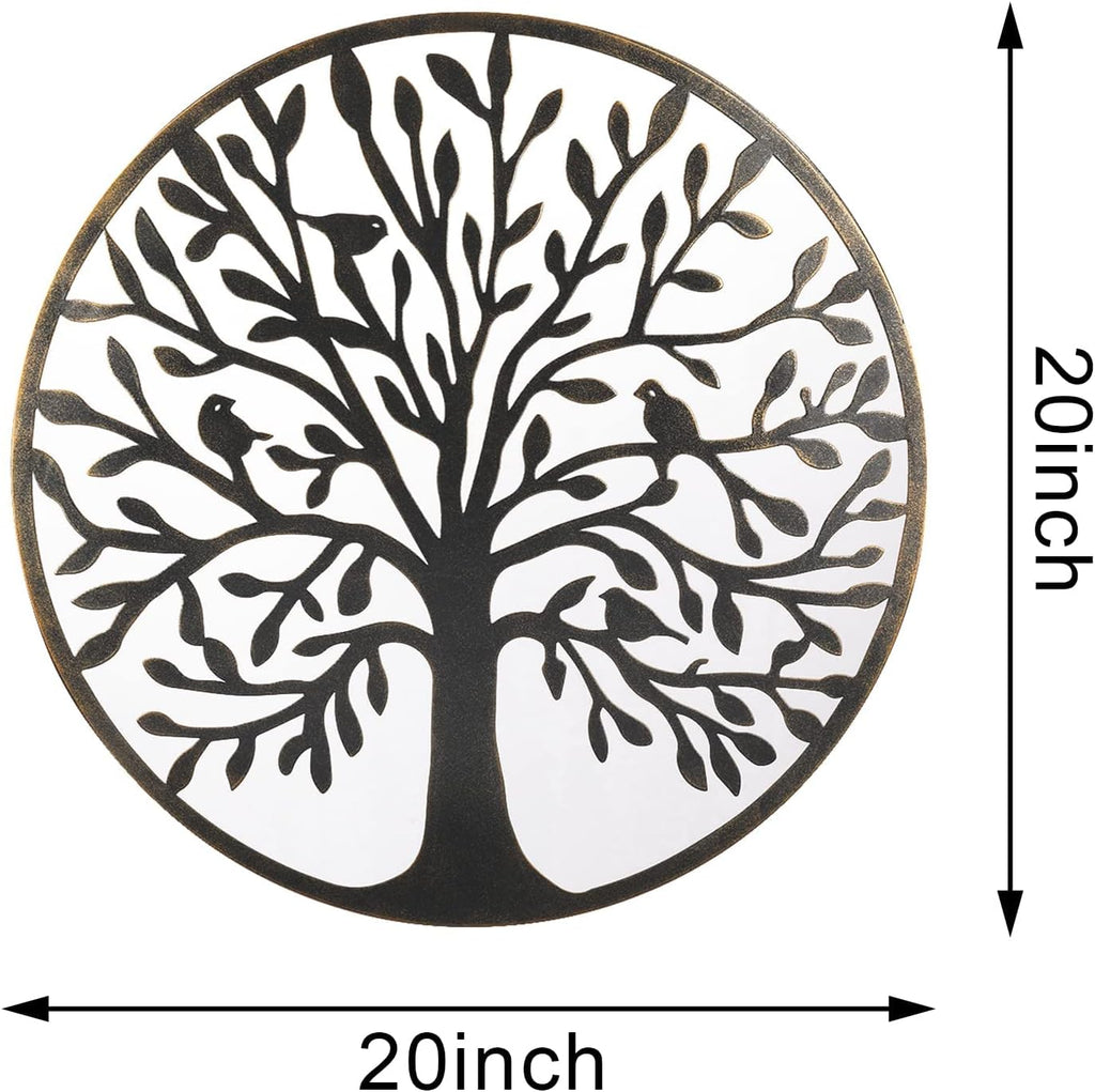 Bdor 20-Inch Tree of life wall art, Metal wall art decor, steel roots decor Perfect for Birthdays, Weddings, Anniversaries, Housewarming Gifts for Indoor Outdoor Metal Wall Decor (Classic Style)