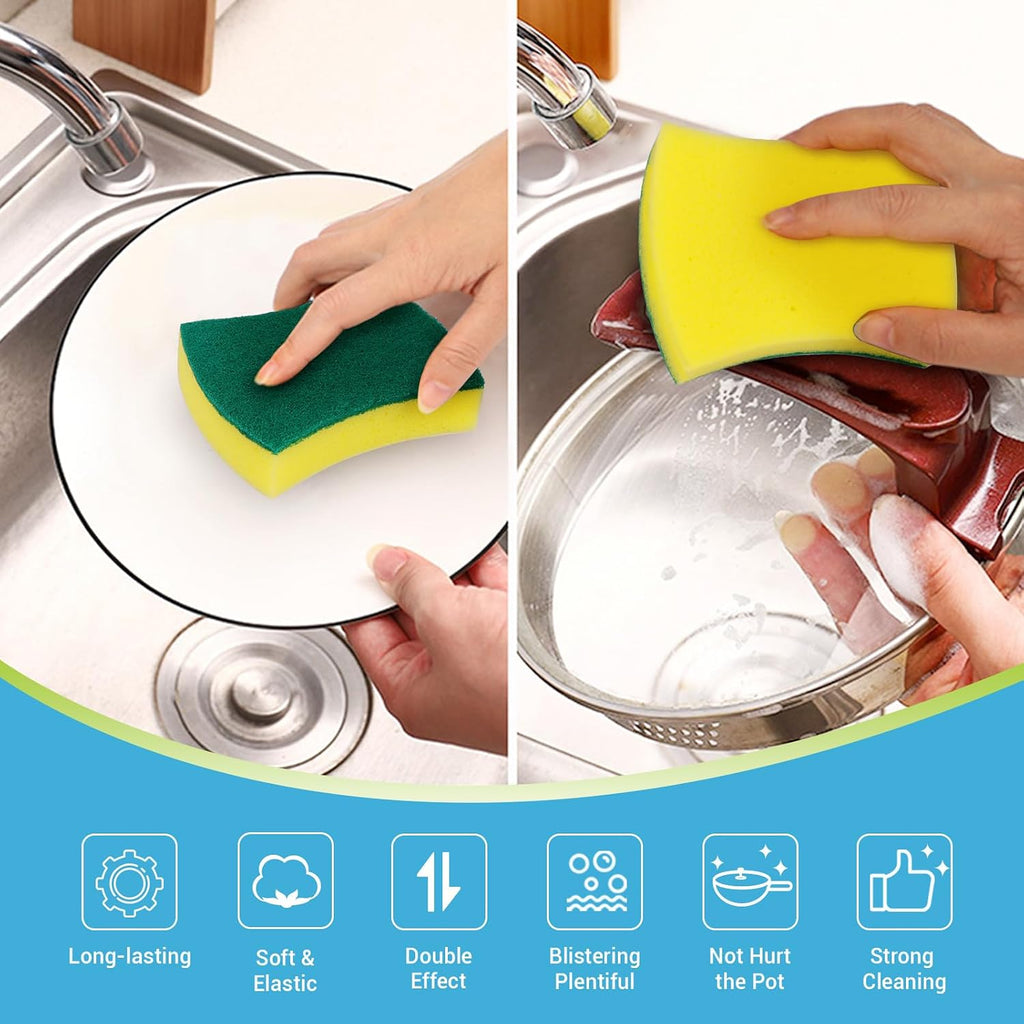 AIDEA Heavy Duty Sponges Kitchen 50PK, Dish Sponge Kitchen, Scrub Sponges
