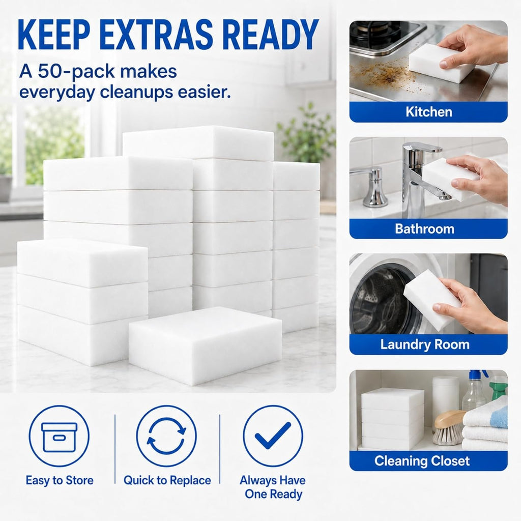Magic Eraser - Pack of 50 Melamine Sponge Pads