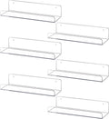 Sooyee 6 Pack Floating Shelves,15 Inch Acrylic Shelves Floating Bookshelf,Funko Pop Display Shelf, Invisible Picture Ledge Wall Mounted Shelves,Clear Shelves