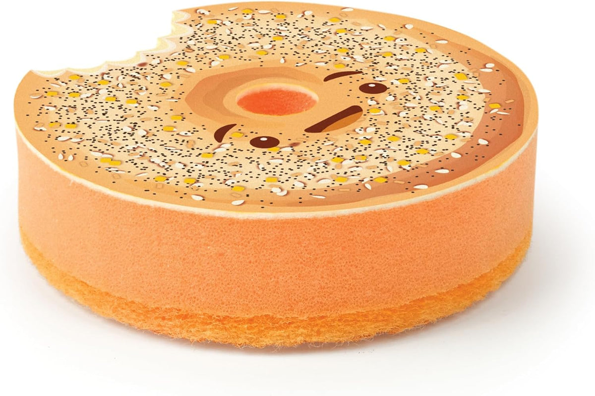 Genuine Fred Daily Bread Kitchen Sponges, Set of 2, Croissant and Bagel Inspired Sponges, Fun and Quirky Kitchen Accessory