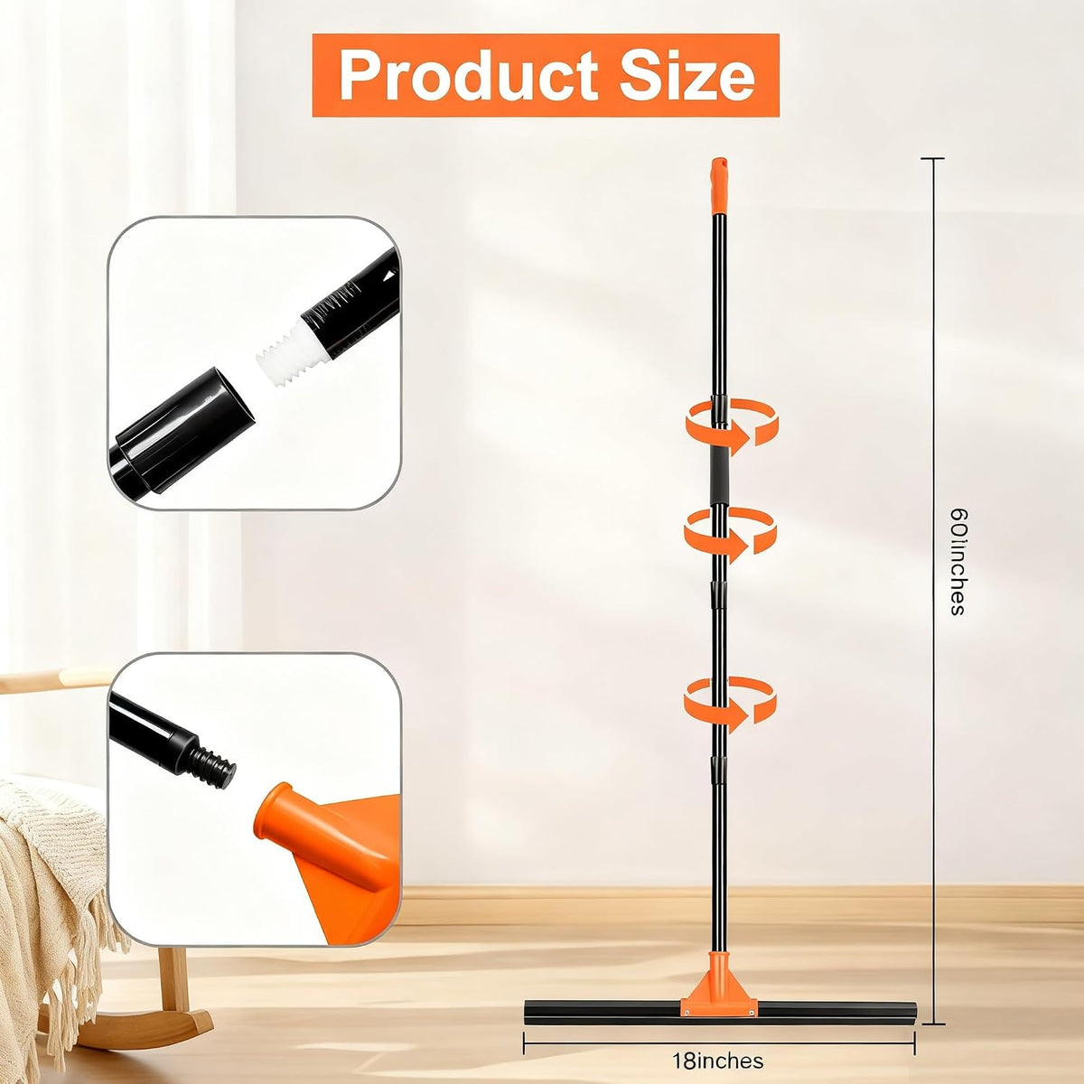 BUVE 18"Heavy Duty Floor Squeegee for Concrete Water Removal