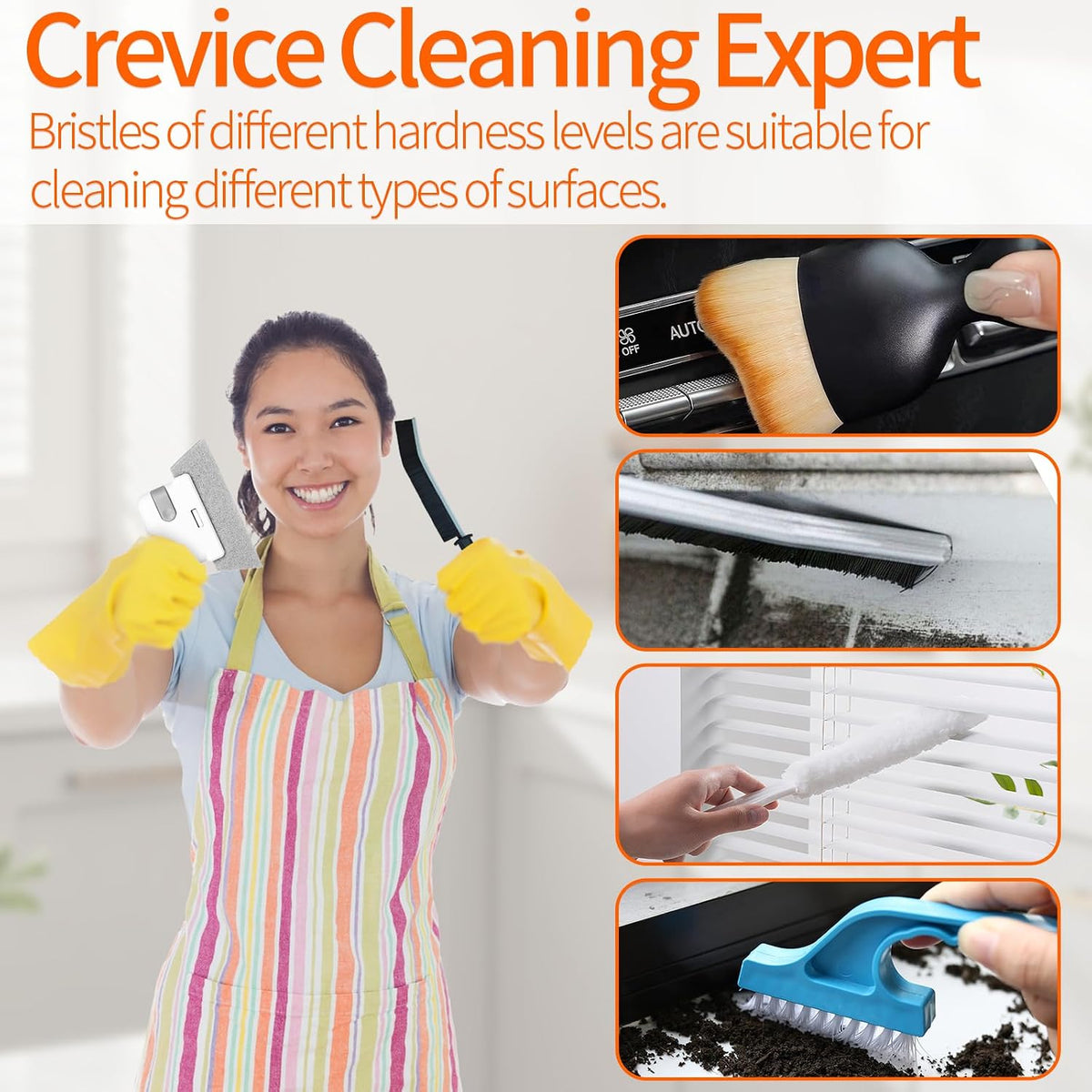 19 Pcs Small Crevice Cleaning Brush Set, Groove Gap Cleaning Tool for Cleaning Kitchen, Bathroom, Corner, Sink, Door, Blinds, Faucets, Window Track,Cup