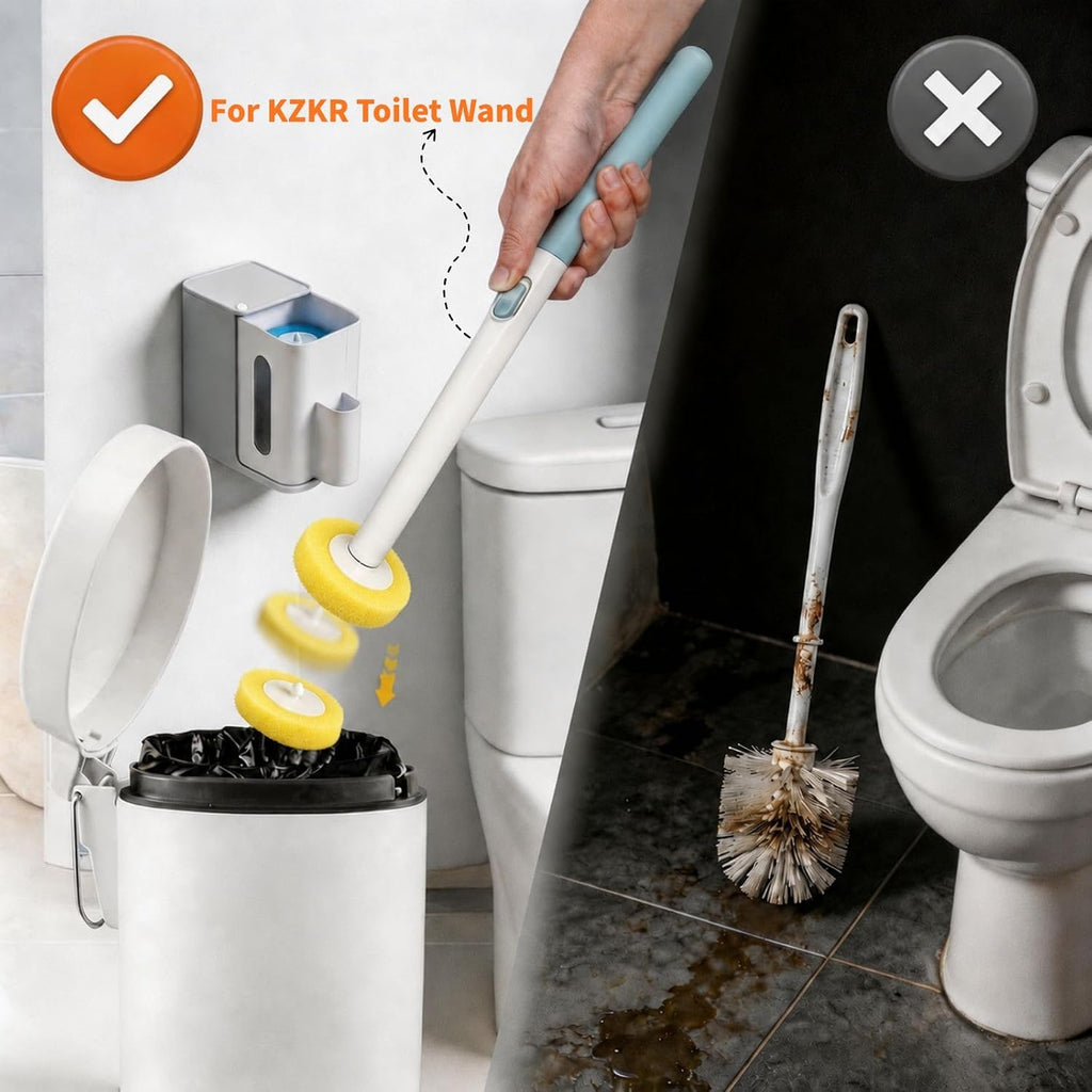 48 Count Disposable Toilet Brush Refills Compatible with KZKR Toilet Wand