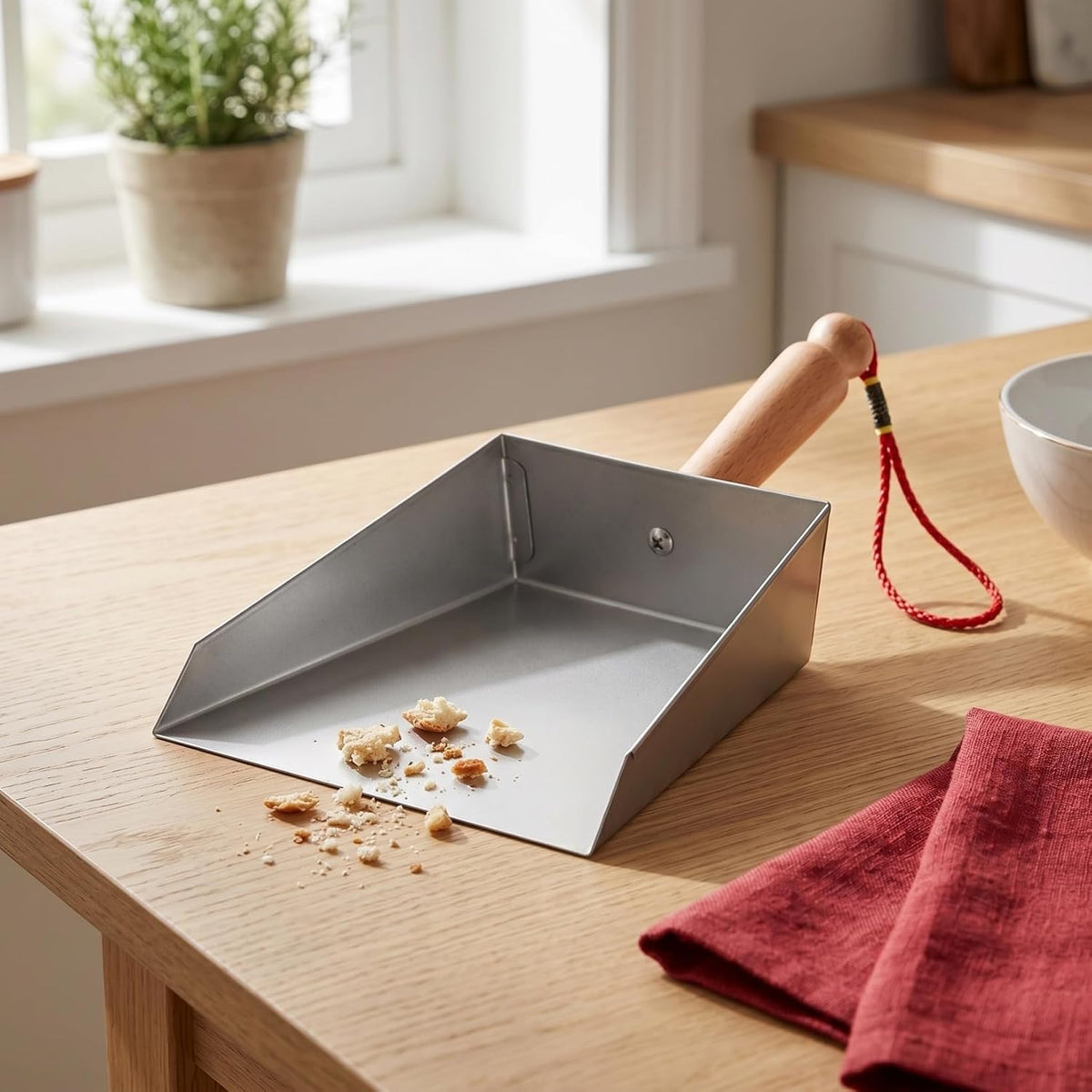 NOLITOY Dust Pan Stainless Steel for Tabletop Counter Cleanups, 8.45 Inches