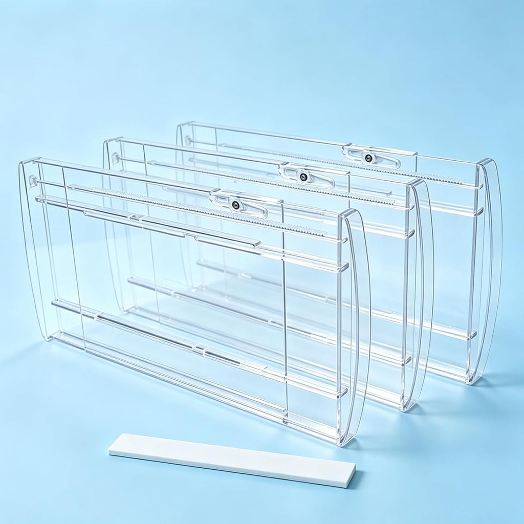 3 Pack 6" High Clear Adjustable Drawer Dividers Clothes,Expandable 12-20"