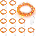 Brizled Halloween Lights Orange, 20 LED Indoor Battery Fairy Lights 12 Pack
