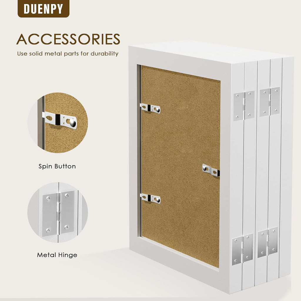 DUENPY 5 Folding 4x6 Accordion Wood Frame Plexiglass White
