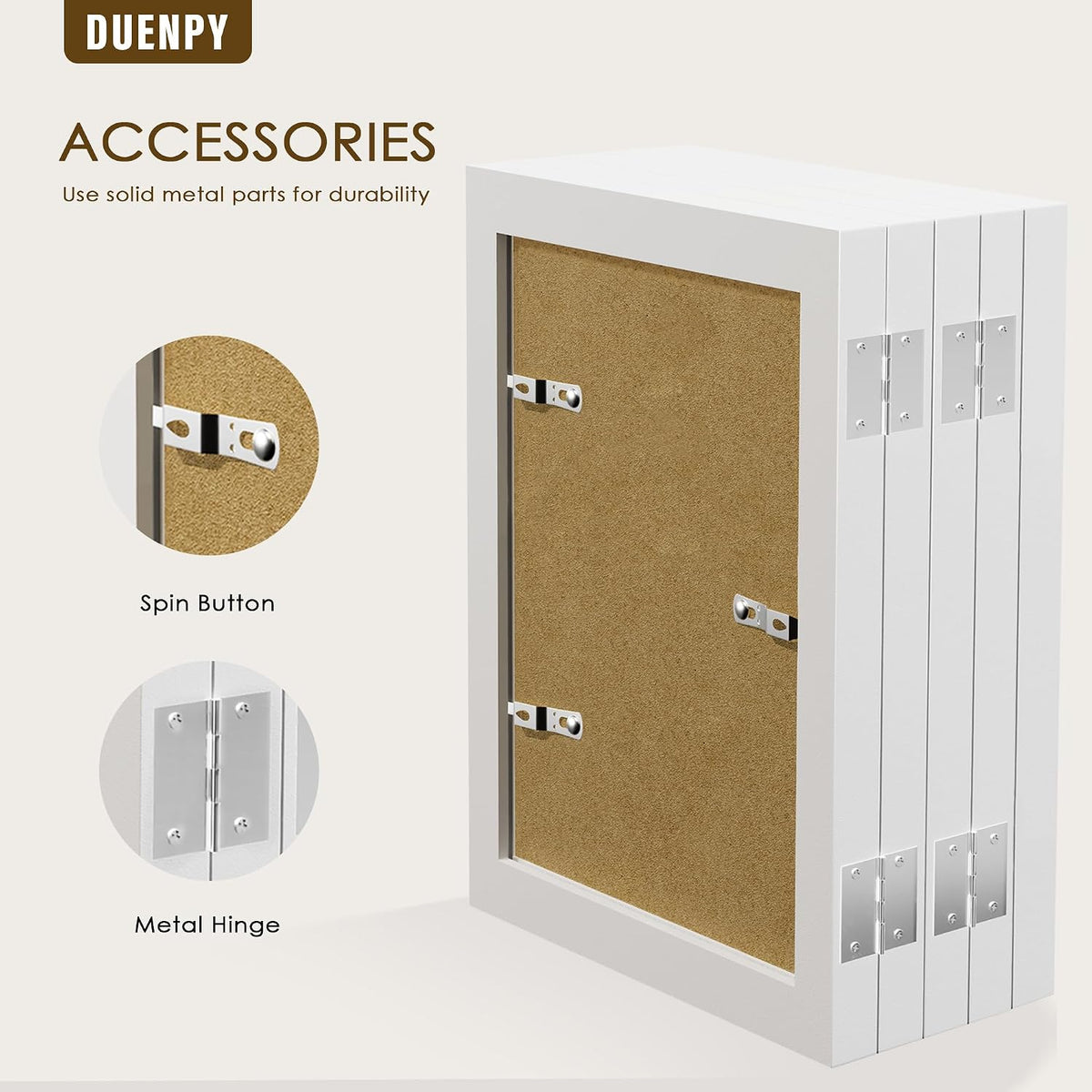 DUENPY 5 Folding 4x6 Accordion Wood Frame Plexiglass White