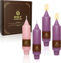 Christmas Advent Short Taper Candle Candle Sticks, 5 Inch Mini Pillar Candles, 4PCS Handmade Unscenteds Candlesticks for Holidays Church Christmas Celebration Party Decor