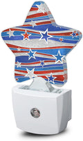 America Flag Nights Lights Plug into Wall with Dusk to Dawn Sensor,Lamp for Bedroom Bathroom Hallway Nightlight for Women Girls