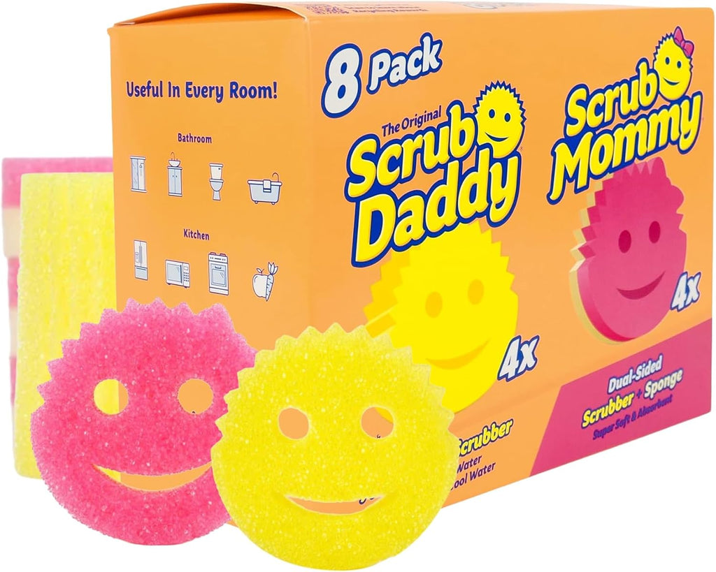 Scrub Daddy Original + Scrub Mommy Dish & Kitchen Sponges, 8 Pack