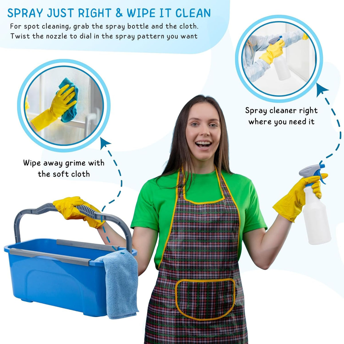 Window Cleaning Kit for Home and Commercial Use, 6 Ft Long Handle