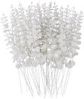 FEQO 36 Pcs White Artificial Eucalyptus Stems 15" Faux Eucalyptus Branches