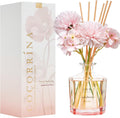 COCORRÍNA Reed Diffuser - Sandalwood Rose 8.5 Fl.oz Flower Reed Diffuser Set with 8 Sticks, Home Fragrance Reed Diffuser for Home Bedroom Office Bathroom Shelf Decor (Master Collection)