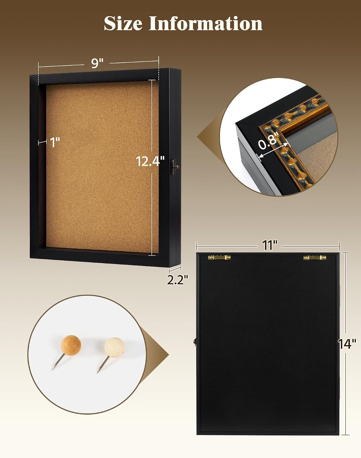 11x14 Shadow Box Display Case for Pictures Memorabilia Display,Black