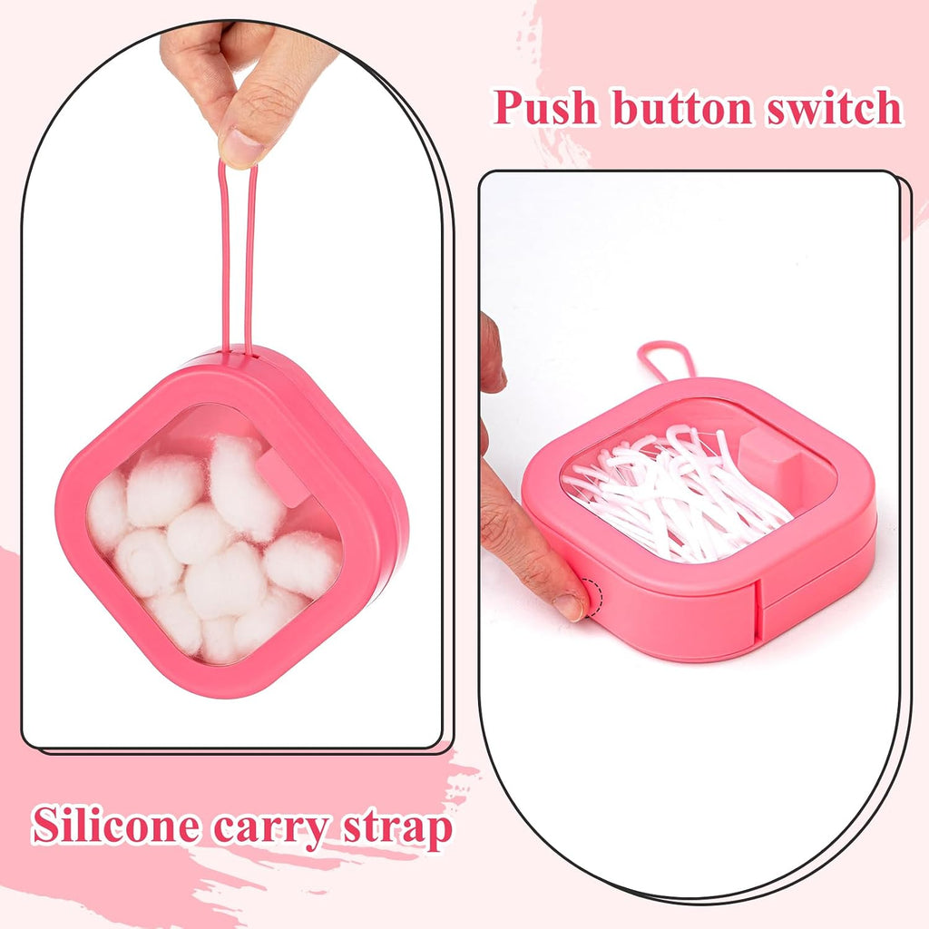 Kathfly 4 Pcs Hair Tie Organizer Travel, Stackable, Pink Range