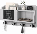 Rebee Vision Key Holder Wall Mount with Mail Organizer for Entryway, Gray