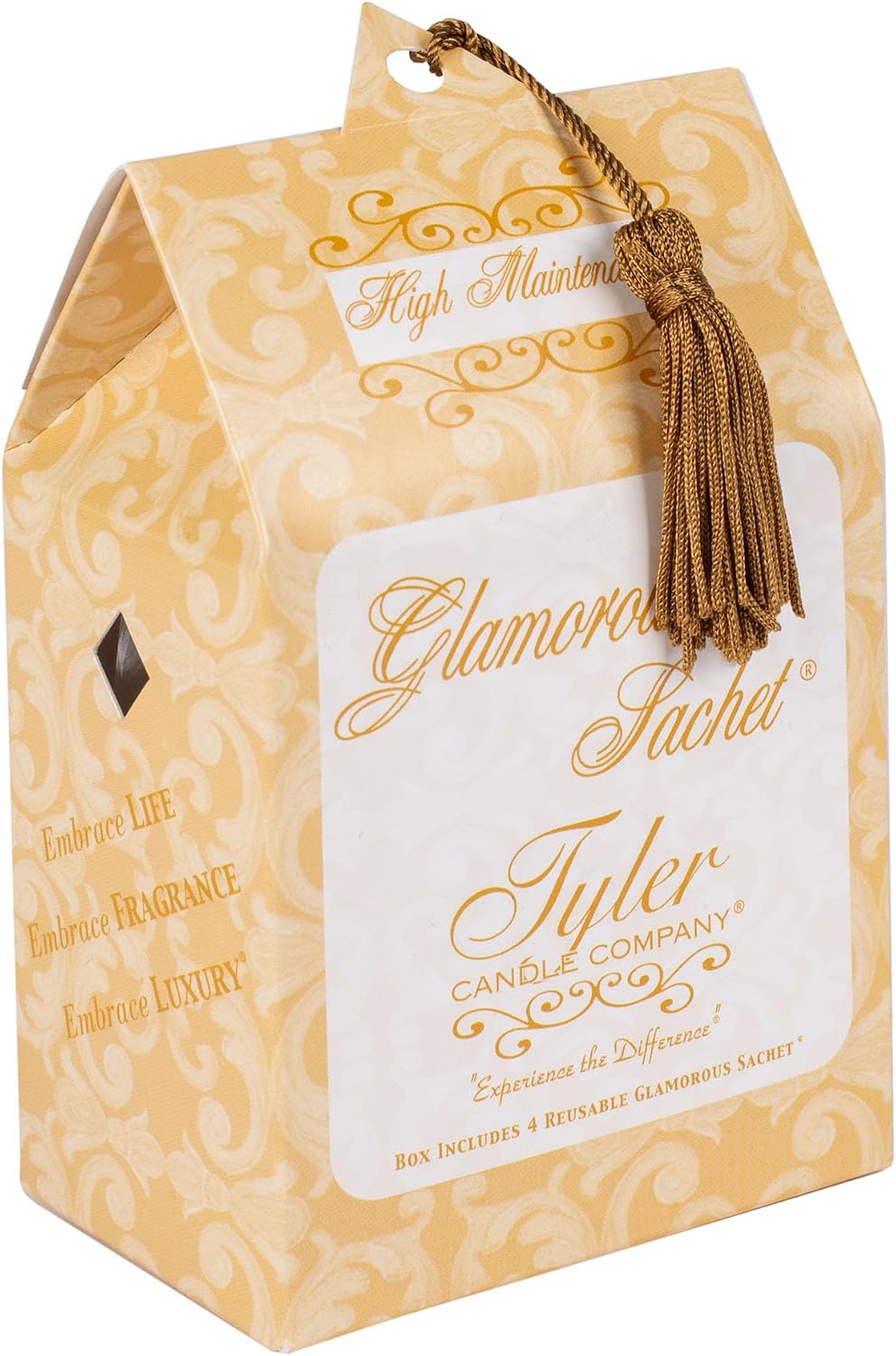 Elanze Designs Tyler Candle HIGH Maintenance - Scented Laundry Sachet and Car Vehicle Air Freshener Bundle