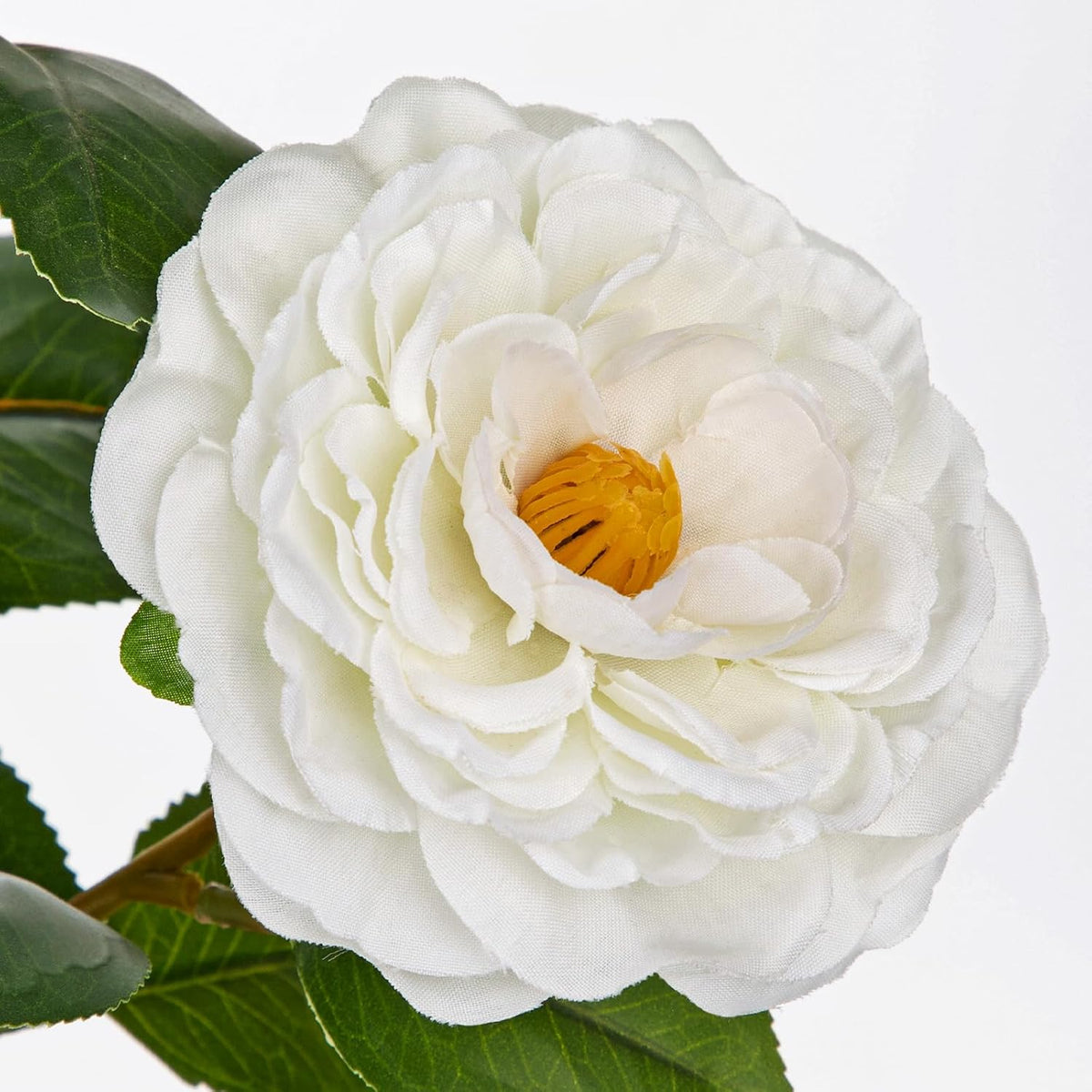 Hollyone White Artificial Camellia Tree 2Pcs Flower Plants Artificial Tree 23.6" Small Faux Camellia Plant in Pot Greenery Potted Plant for Indoor Outdoor Porch Front Door Office Home Decor