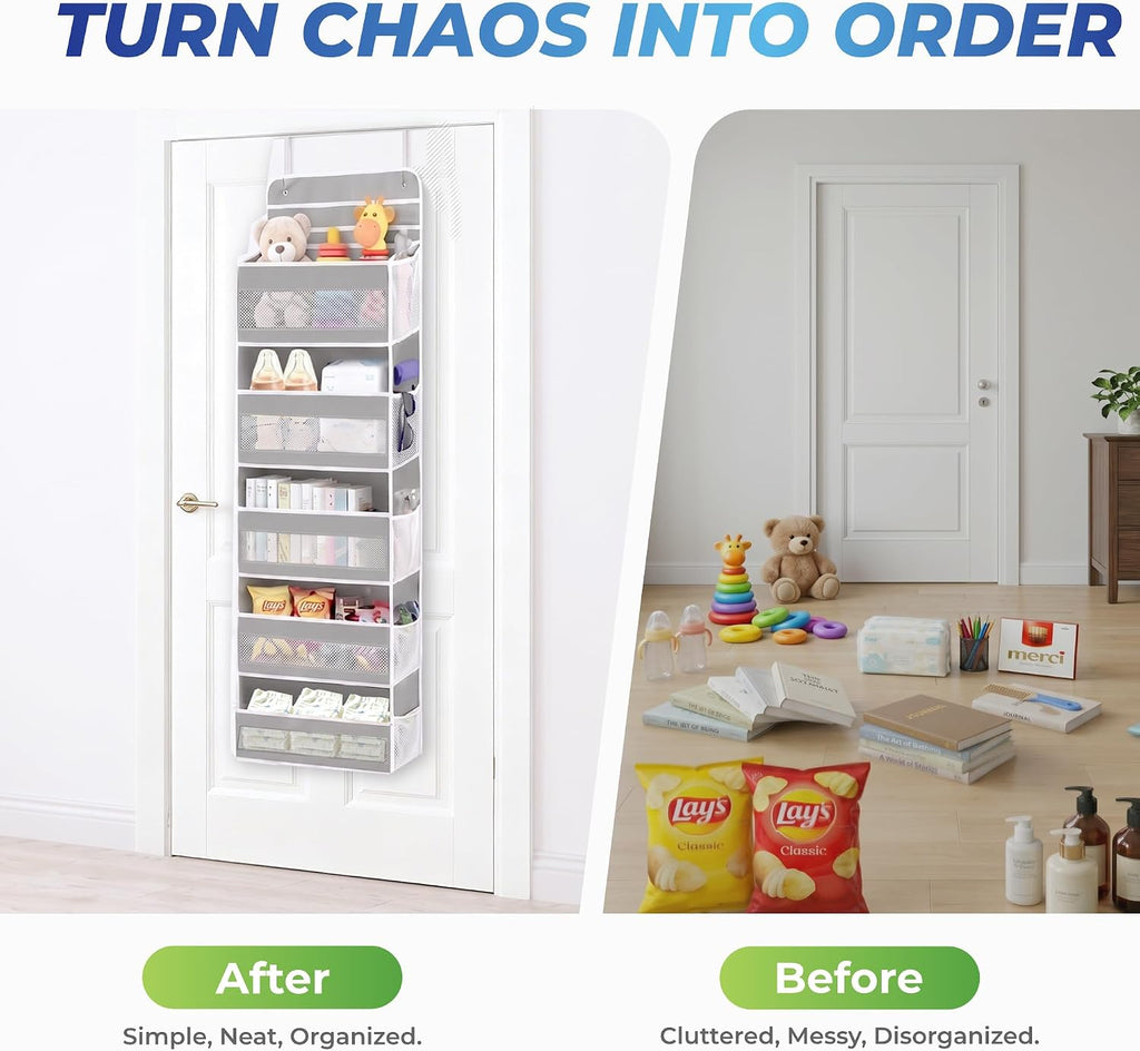 Over the Door Hanging Storage Organizer–Ideal for Nurseries Bedrooms Dorms