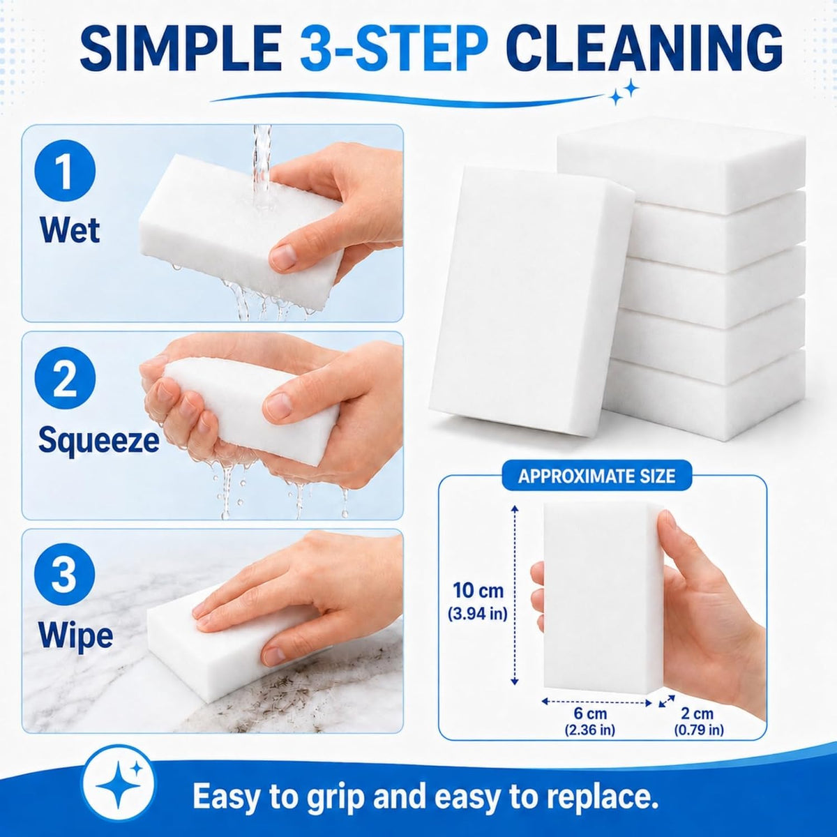 Magic Eraser - Pack of 50 Melamine Sponge Pads